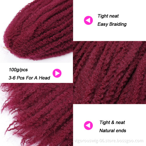 Vigorous Marley Braid Ombre Braiding Hair Extensions Soft Afro Kinky Natural for Braids18 inch Synthetic Crochet Braids Hair